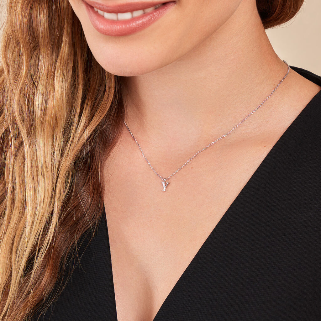 Collier Neruda Argent Blanc Oxyde De Zirconium - Colliers fantaisie Femme | Histoire d’Or
