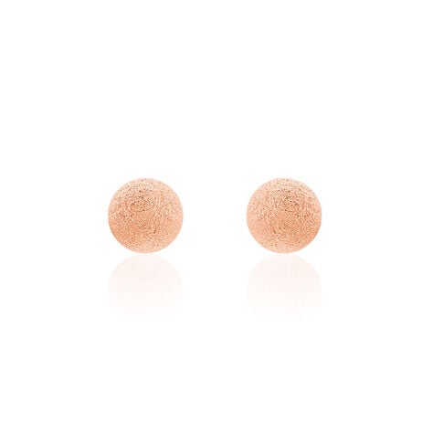 Boucles D'oreilles Puces Fidelia Boule Sablee Or Rose - Clous d'oreilles Femme | Histoire d’Or