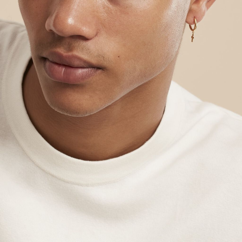 Créole Unitaire Dorian Plaqué Or Doré - Boucles d'oreilles créoles Homme | Histoire d’Or