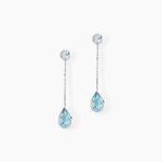 Boucles D'oreilles Pendantes Brenda Or Blanc Topaze - Boucles d'oreilles pendantes Femme | Histoire d&rsquo;Or