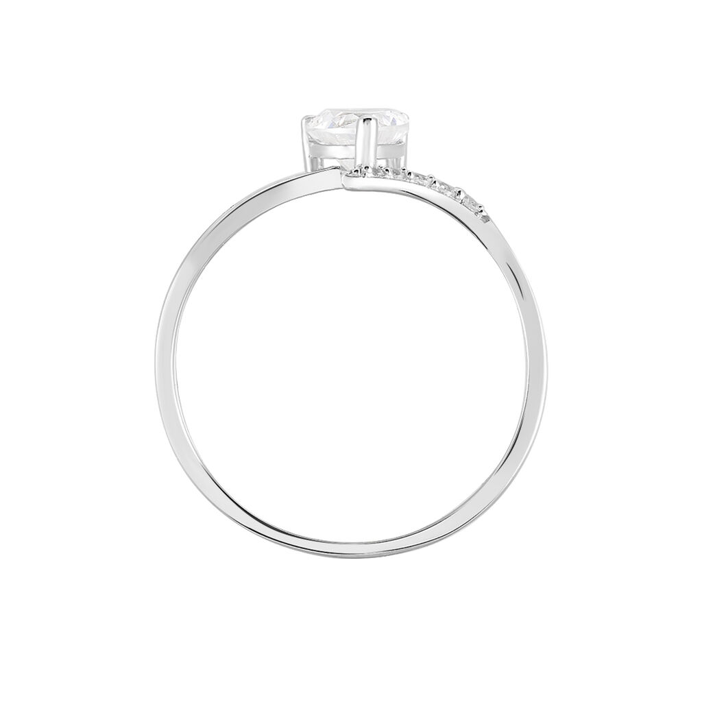 Bague Eva Or Blanc Oxyde De Zirconium - Bagues solitaires Femme | Histoire d’Or