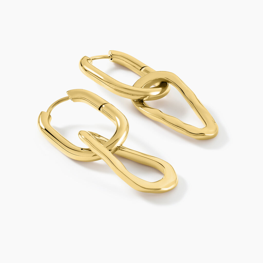 Boucles D'oreilles Pendantes Gold Aura Acier Jaune - Boucles d'oreilles fantaisie Femme | Histoire d’Or