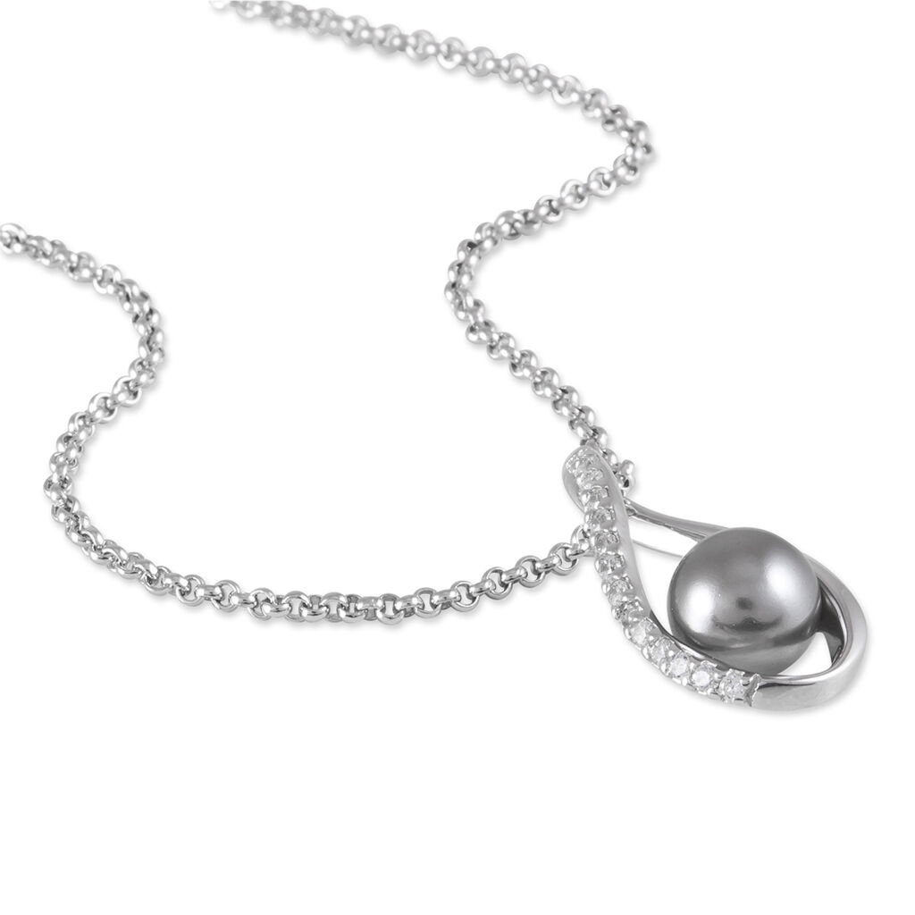 Collier Alexya Argent Blanc Perle D'imitation Et Oxyde De Zirconium - Colliers fantaisie Femme | Histoire d’Or