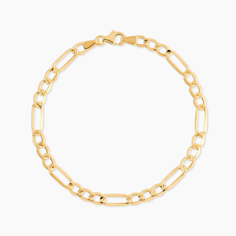 Bracelet Or Jaune Maille Altern&eacute;e 1/3 - Bracelets cha&icirc;ne Femme | Histoire d&rsquo;Or