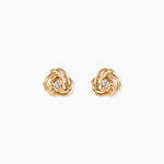 Boucles D'oreilles Puces Iwaki Plaqu&eacute; Or Jaune Oxyde De Zirconium - Boucles d'oreilles fantaisie Femme | Histoire d&rsquo;Or