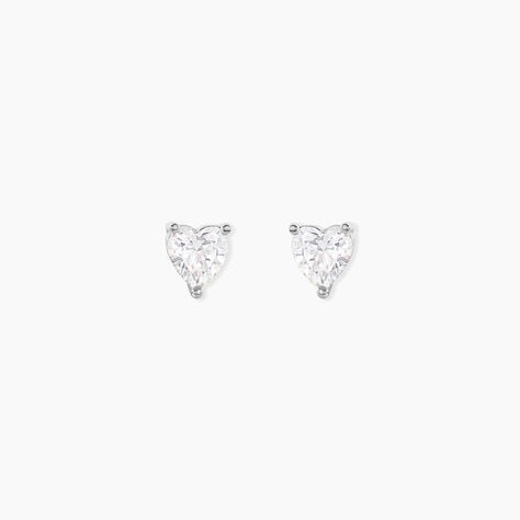 Boucles D'oreilles Puces Breana Argent Blanc Oxyde De Zirconium - Boucles d'oreilles fantaisie Femme | Histoire d&rsquo;Or