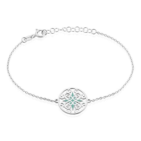 Bracelet Krysia Argent Blanc Email Turquoise - Bracelets Femme | Histoire d’Or