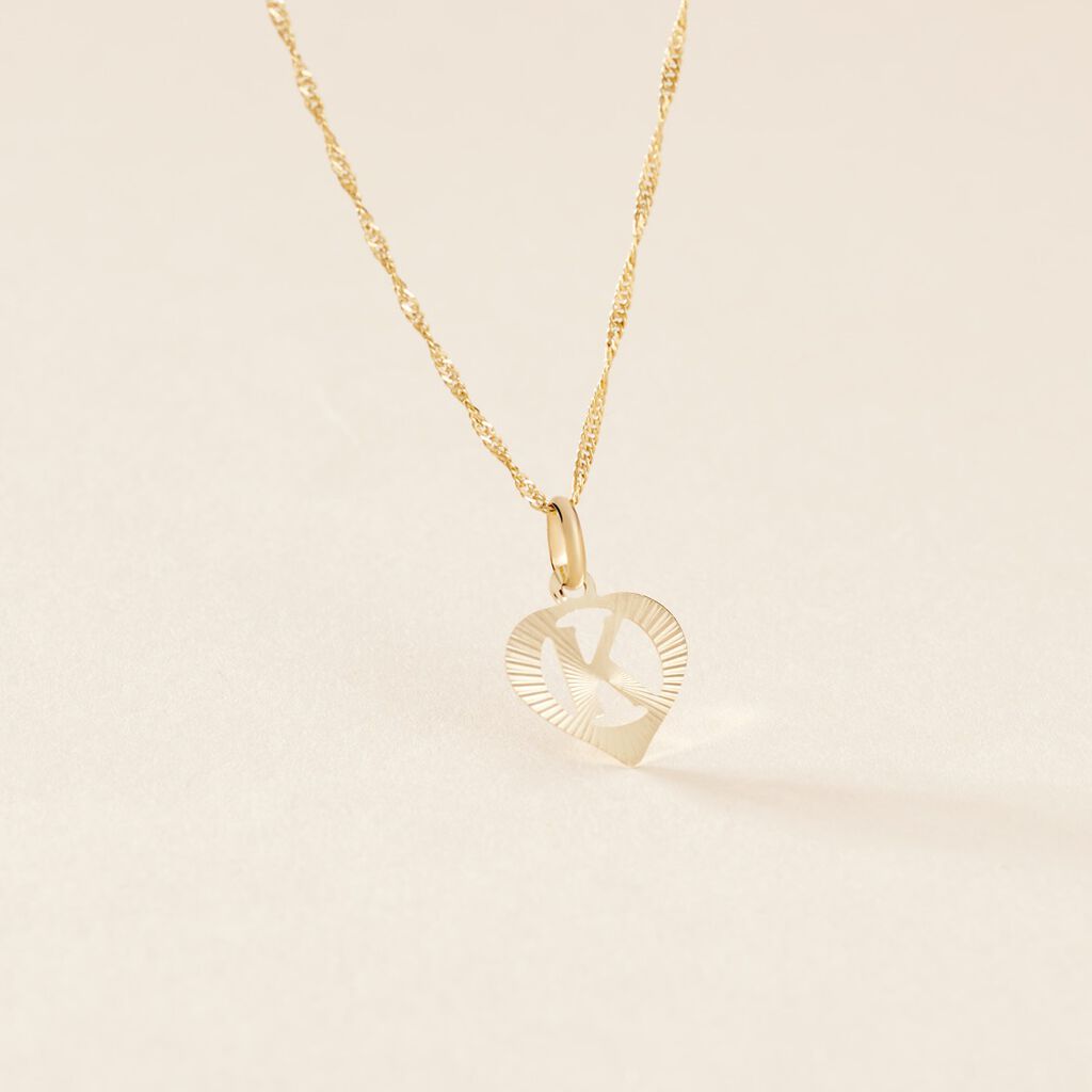 Pendentif Eudocie Coeur Lettre Or Jaune - Pendentifs Famille | Histoire d&rsquo;Or