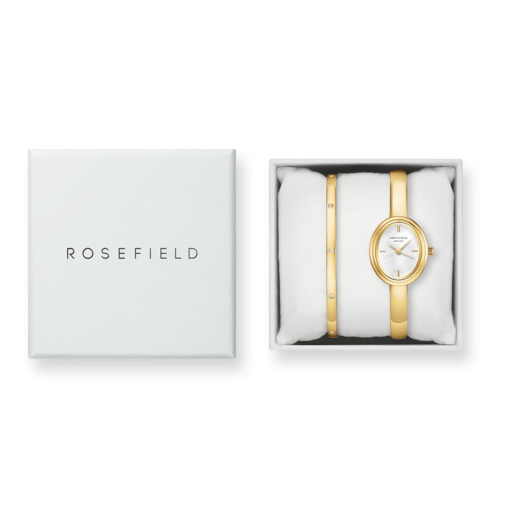 Coffret De Montre Rosefield Studio Bangle Nacre Blanche - Montres Femme | Histoire d&rsquo;Or