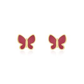 Boucles D'oreilles Puces Sulivia Papillon Or Jaune - Clous d'oreilles Enfant | Histoire d’Or