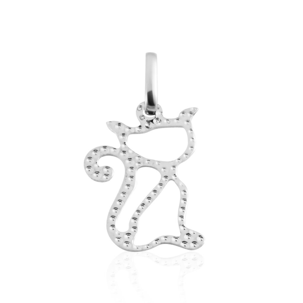 Pendentif Egee Chat Or Blanc