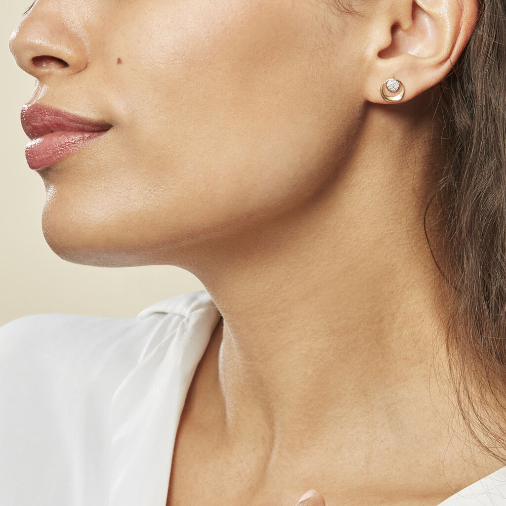 Boucles D'oreilles Puces Liana Or Jaune Diamant - Clous d'oreilles Femme | Histoire d’Or