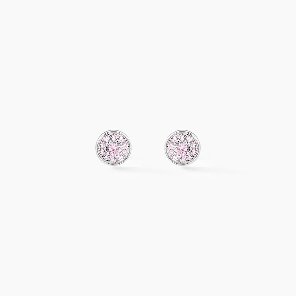 Boucles D'oreilles Puces Auxana Argent Blanc Oxyde De Zirconium - Boucles d'oreilles fantaisie Femme | Histoire d&rsquo;Or
