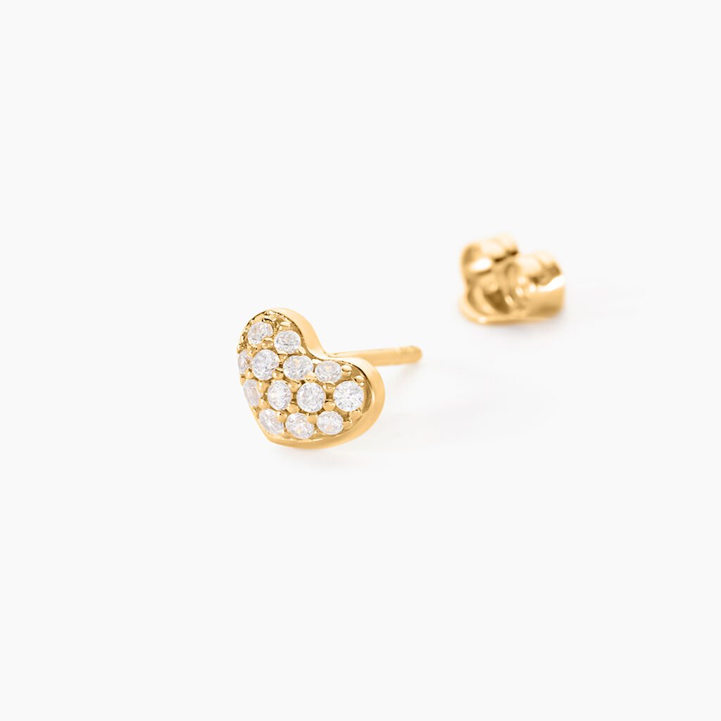 Boucles D'oreilles Puces Janice Plaqué Or Jaune Oxyde De Zirconium - Nouveautés Femme | Histoire d’Or