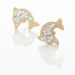 Boucles D'oreilles Puces Eleanor Dauphin 0 Or Jaune Strass - Clous d'oreilles Femme | Histoire d’Or