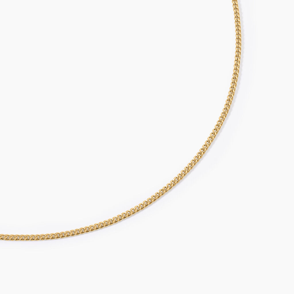 Chaine Ixia Maille Gourmette Diam Argent Dor&eacute; A L'Or 750/1000 - Chaines Unisex | Histoire d&rsquo;Or