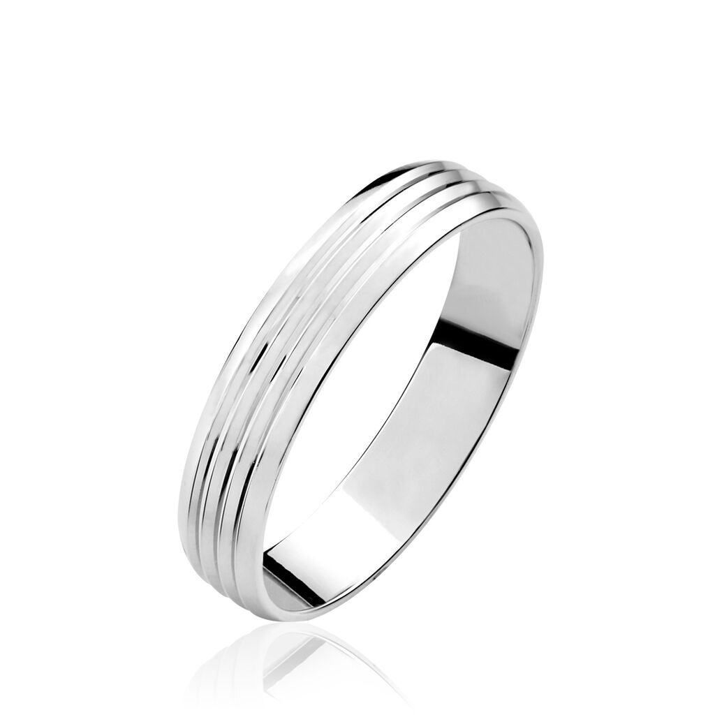 Alliance Astreos Ruban Plat Or Blanc - Alliances Homme | Histoire d’Or