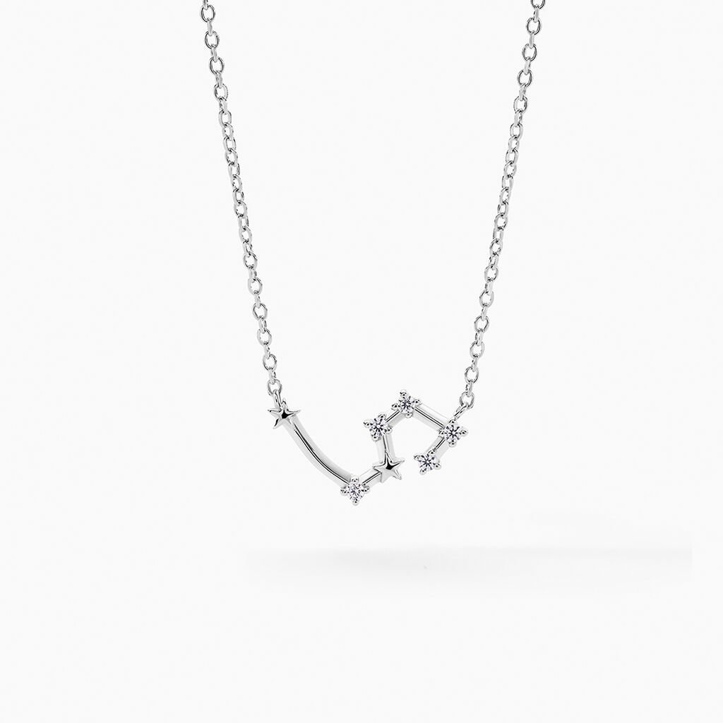 Collier Vega Argent Blanc Oxyde De Zirconium - Colliers Zodiaque Femme | Histoire d&rsquo;Or