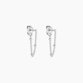 Boucles D'oreilles Pendantes Leent Argent Blanc - Boucles d'oreilles fantaisie Femme | Histoire d’Or