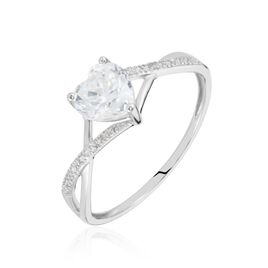 Bague Or Blanc Clothilde Oxyde De Zirconium - Bagues avec pierre Femme | Histoire d’Or