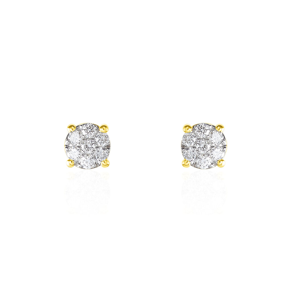 Boucles D'oreilles Puces Charlene Or Jaune Diamant Synthetique - Clous d'oreilles Femme | Histoire d’Or