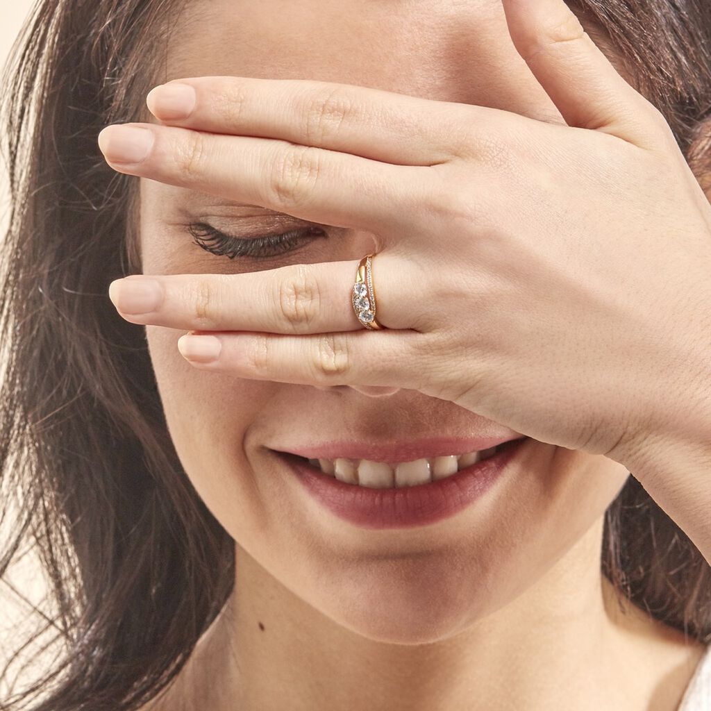 Bague Comete Or Jaune Oxyde De Zirconium - Bagues avec pierre Femme | Histoire d’Or