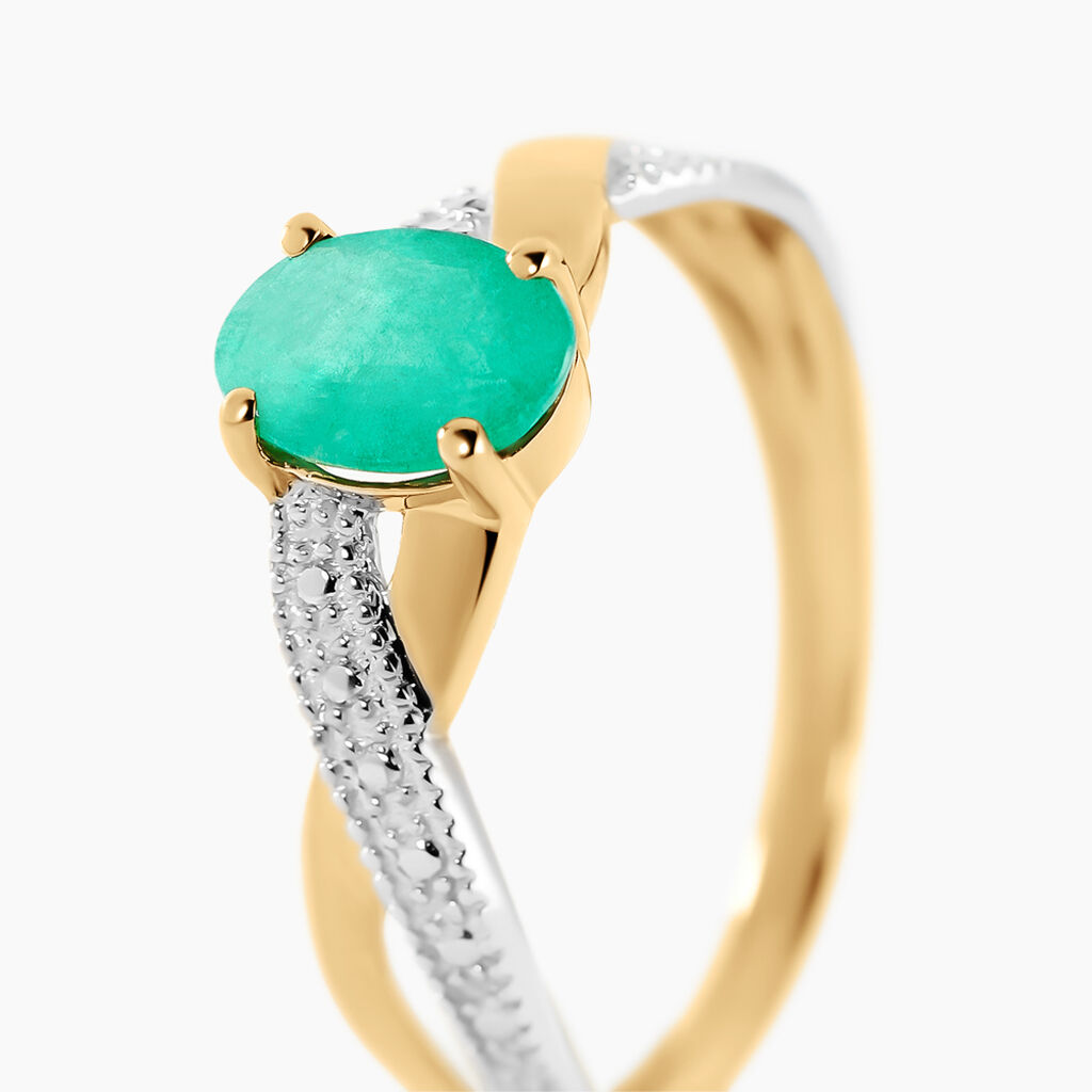 Bague Candice Or Jaune Emeraude - Bagues solitaires Femme | Histoire d’Or
