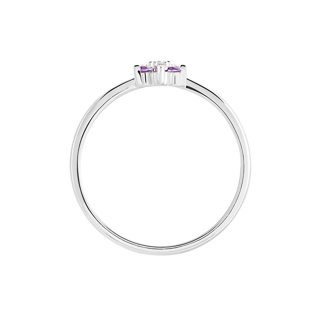 Bague Argent Purple Bloom Oxyde De Zirconium - Bagues avec pierre Femme | Histoire d’Or
