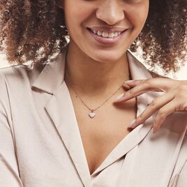 Collier Pascual Argent Met Rose Oxyde De Zirconium - Colliers Coeur Femme | Histoire d’Or