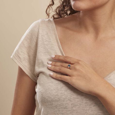 Bague Mathilde Or Rose Topaze Et Oxyde De Zirconium - Bagues solitaires Femme | Histoire d’Or
