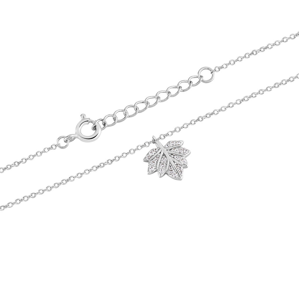 Collier Argent Cathelle Feuille Oxyde - Colliers fantaisie Femme | Histoire d’Or