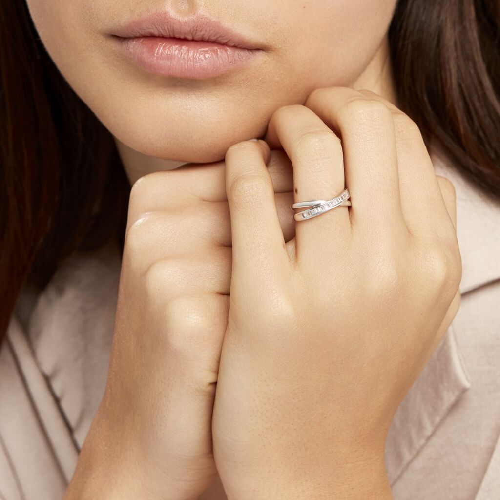 Bague Anelyse Or Blanc Oxyde De Zirconium - Bagues avec pierre Femme | Histoire d’Or