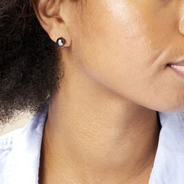 Boucles D'oreilles Puces Alper Or Jaune Perle De Culture De Tahiti - Clous d'oreilles Femme | Histoire d’Or