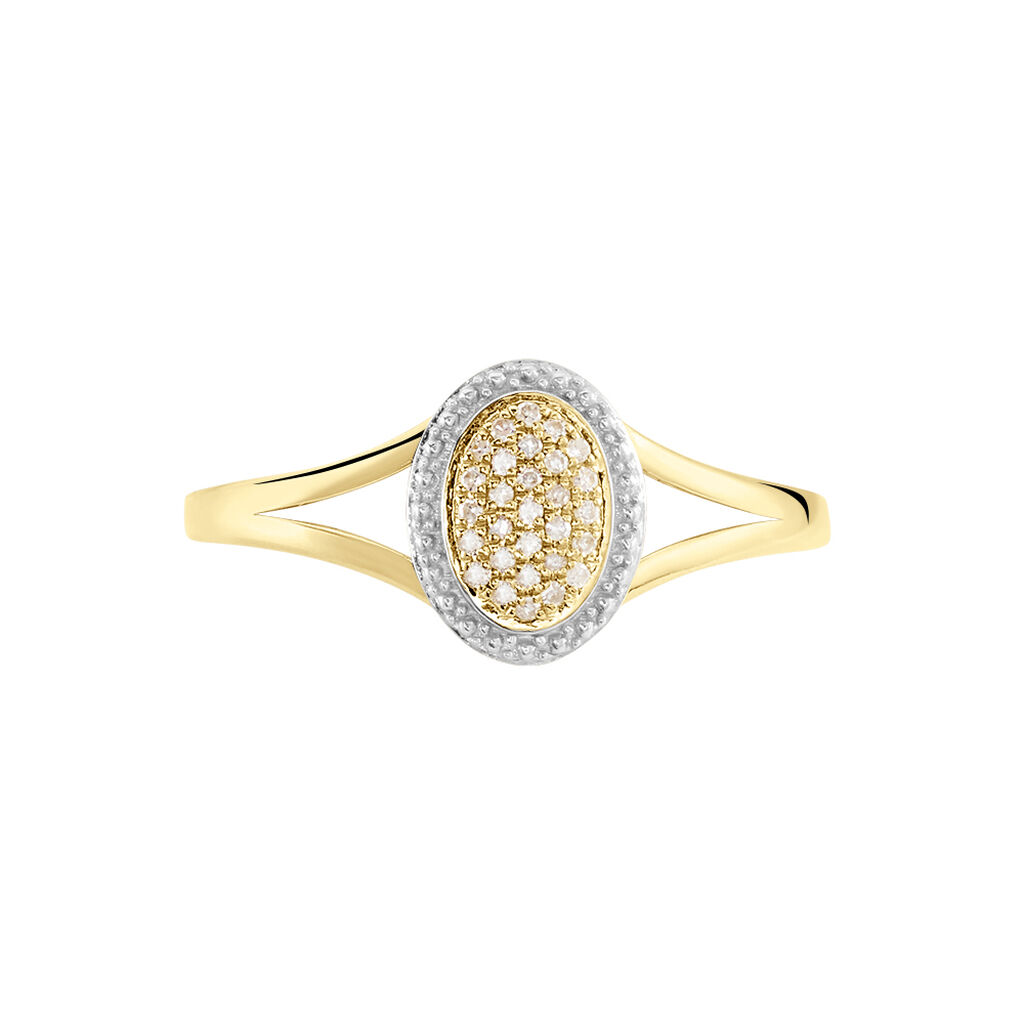 Bague Or Jaune Finola Diamants - Bagues avec pierre Femme | Histoire d’Or