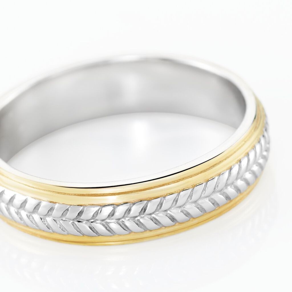 Alliance Izaak Argent Bicolore - Alliances Homme | Histoire d’Or