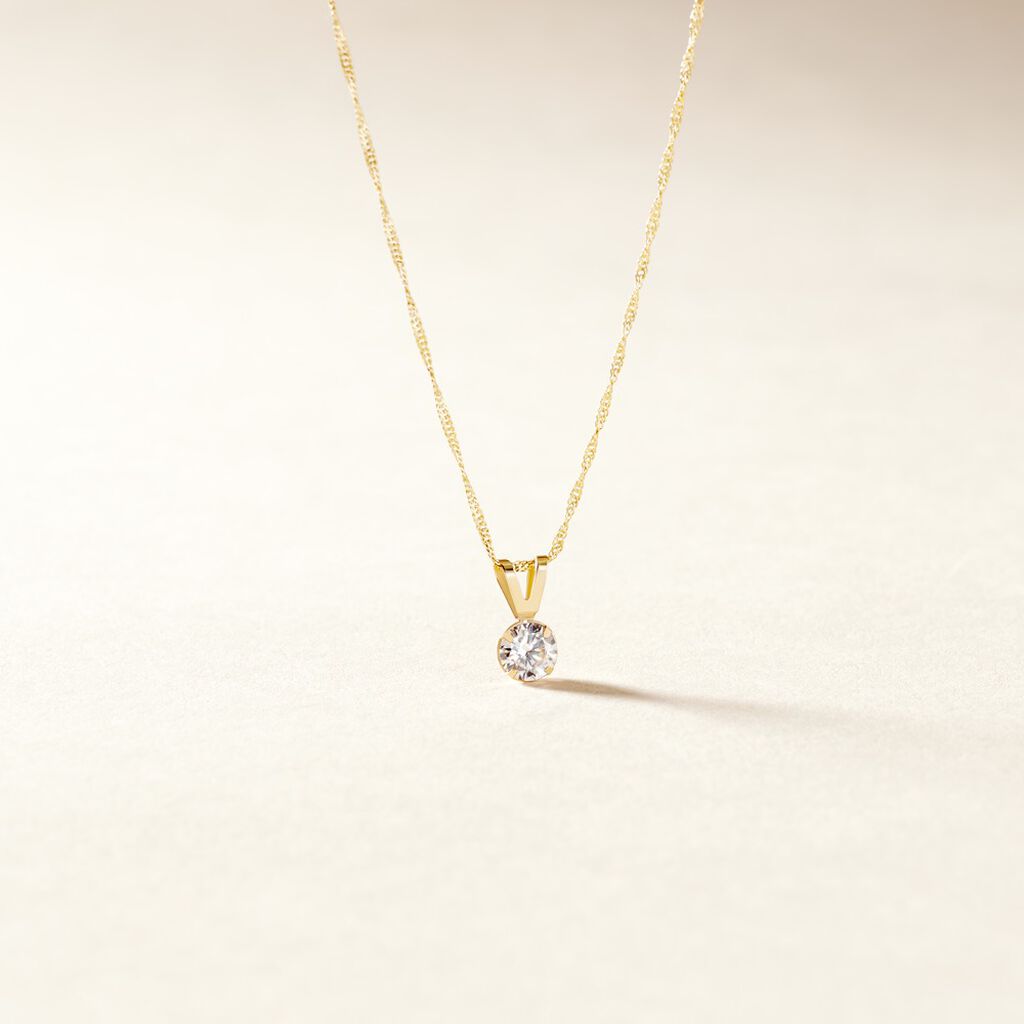 Pendentif Mabila Or Jaune Oxyde De Zirconium - Pendentifs Femme | Histoire d&rsquo;Or
