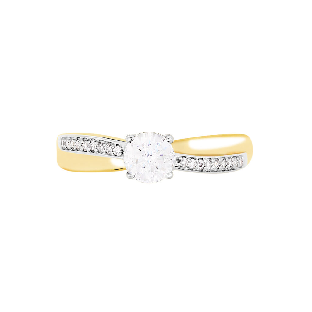 Bague Solitaire Raska Or Jaune Oxyde De Zirconium - Bagues solitaires Femme | Histoire d&rsquo;Or