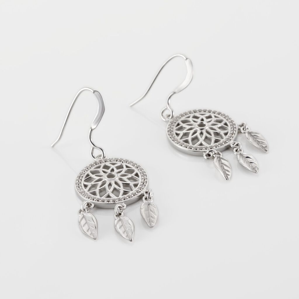 Boucles D'oreilles Pendantes Nemetona Argent Blanc Oxyde - Boucles d'oreilles pendantes Femme | Histoire d&rsquo;Or
