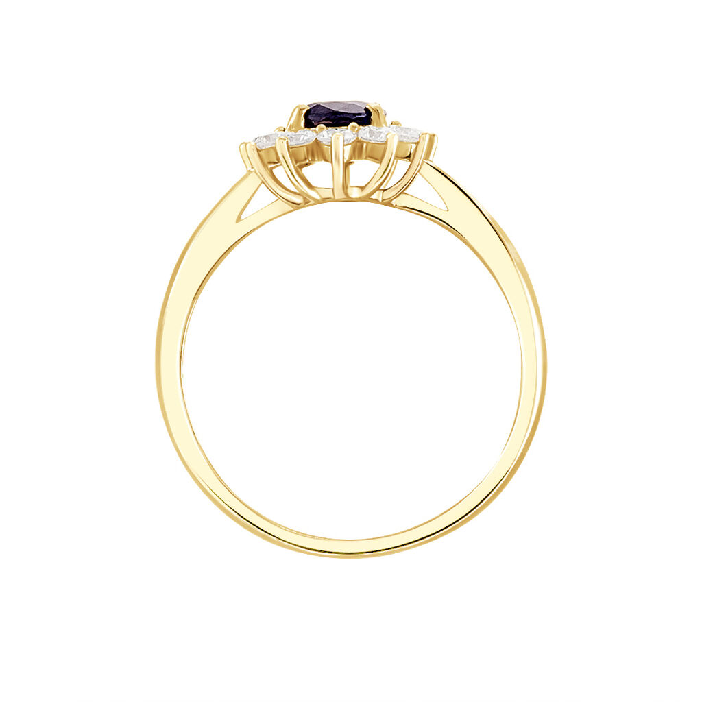 Bague Or Jaune Saphir Diamants - Bagues solitaires Femme | Histoire d’Or