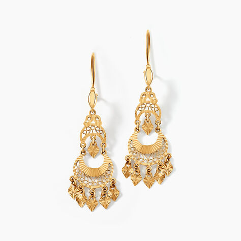 Boucles D'oreilles Pendantes Cherki Or Jaune - Boucles d'oreilles pendantes Femme | Histoire d&rsquo;Or
