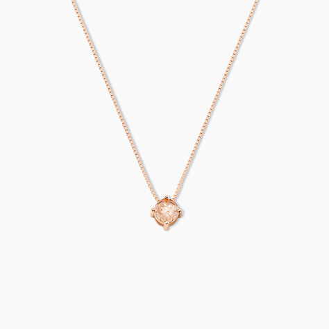 Collier Solitaire Argent Rose Rio Santa Teresa Oxyde De Zirconium - Colliers fantaisie Femme | Histoire d’Or