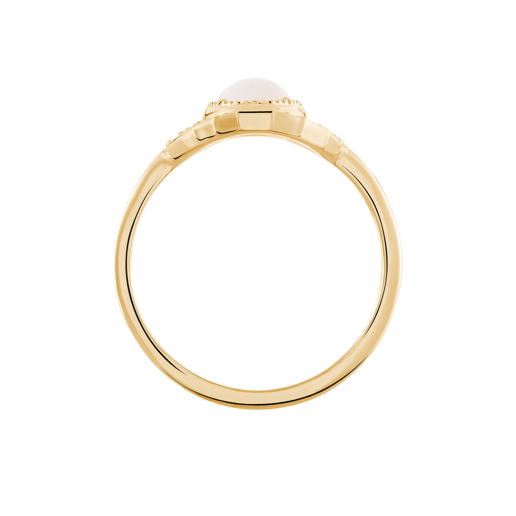 Bague Linna Plaqu&eacute; Or Jaune Pierre De Lune - Bagues solitaires Femme | Histoire d&rsquo;Or