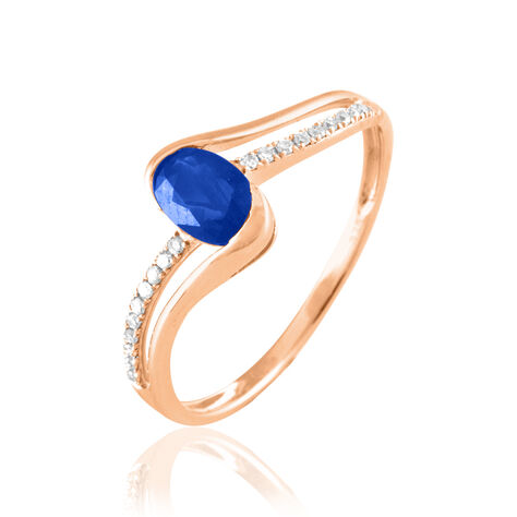Bague Anja Or Rose Saphir Et Diamant - Bagues solitaires Femme | Histoire d&rsquo;Or