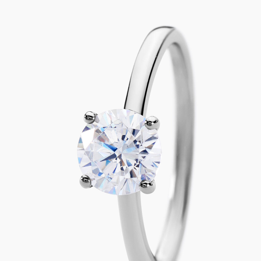 Bague Solitaire Stella Argent Blanc Oxyde De Zirconium - Bagues solitaires Femme | Histoire d’Or