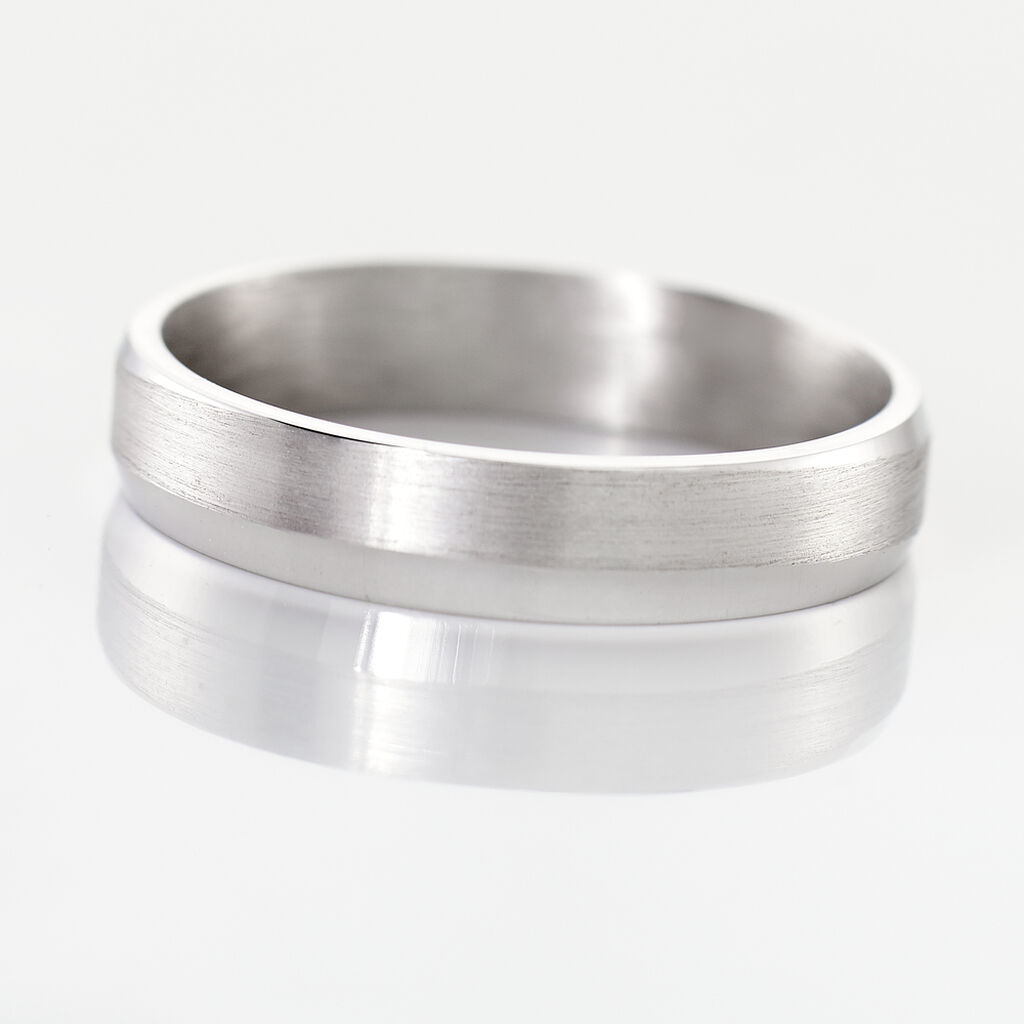 Alliance Anne-esther Ruban Plat Argent Blanc - Alliances Famille | Histoire d&rsquo;Or