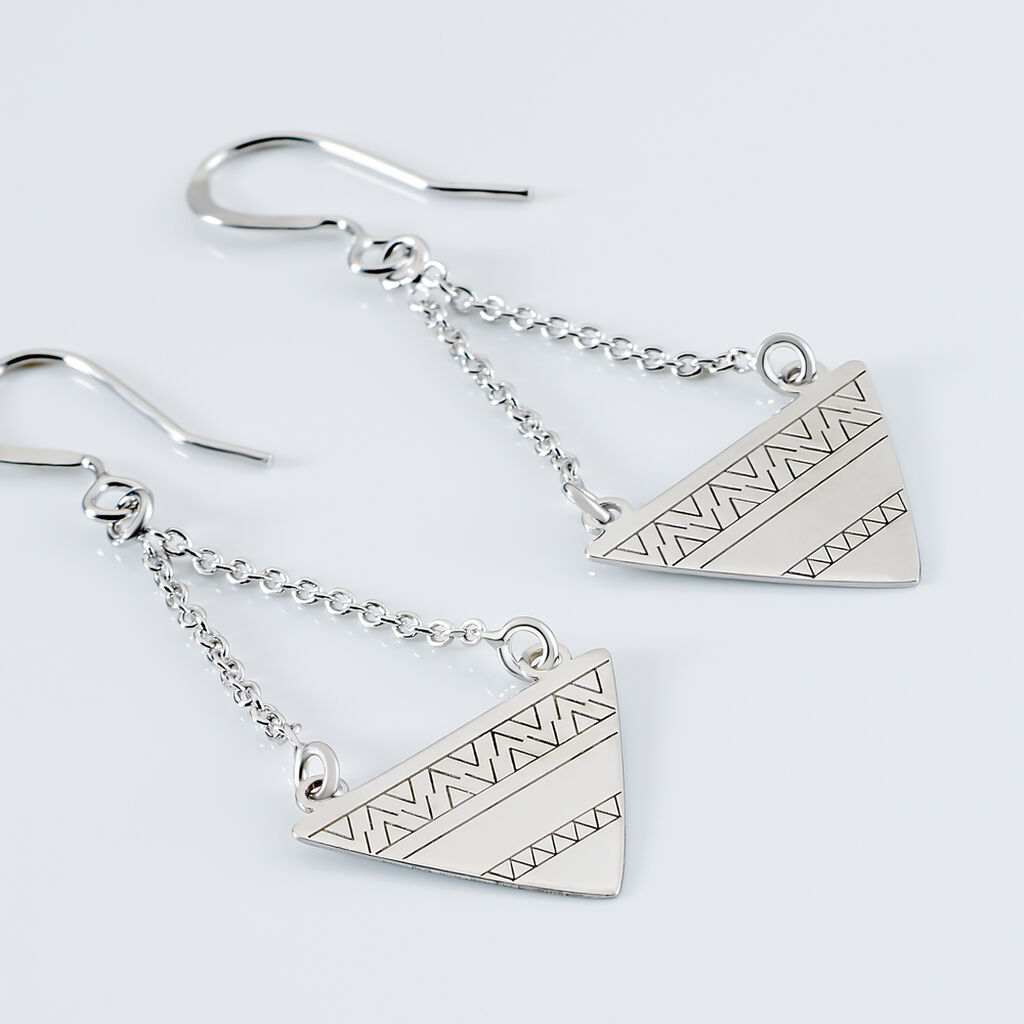 Boucles D'oreilles Pendantes Mahala Argent Blanc - Boucles d'oreilles fantaisie Femme | Histoire d&rsquo;Or