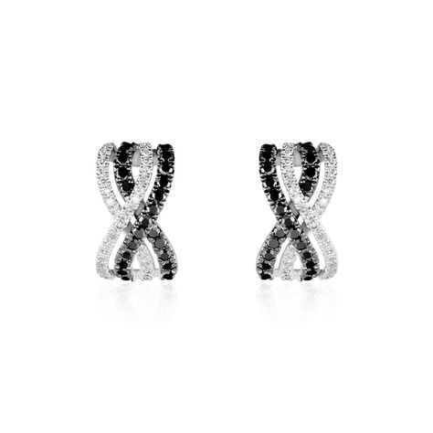 Boucles D'oreilles Puces Julianne Or Blanc Diamant - Boucles d'oreilles pierres pr&eacute;cieuses Femme | Histoire d&rsquo;Or