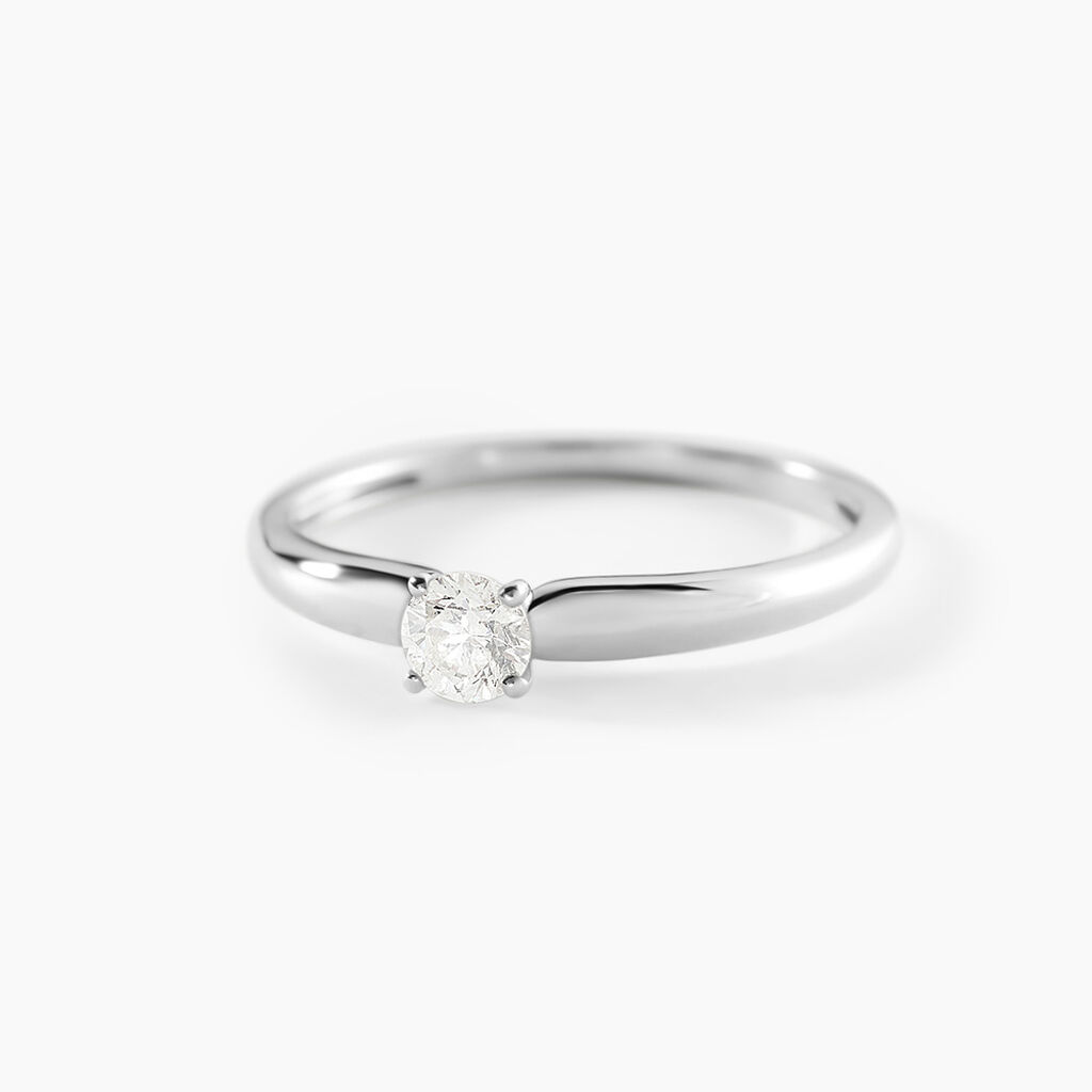 Bague Solitaire Flora Or Blanc Diamant - Bagues solitaires Femme | Histoire d&rsquo;Or