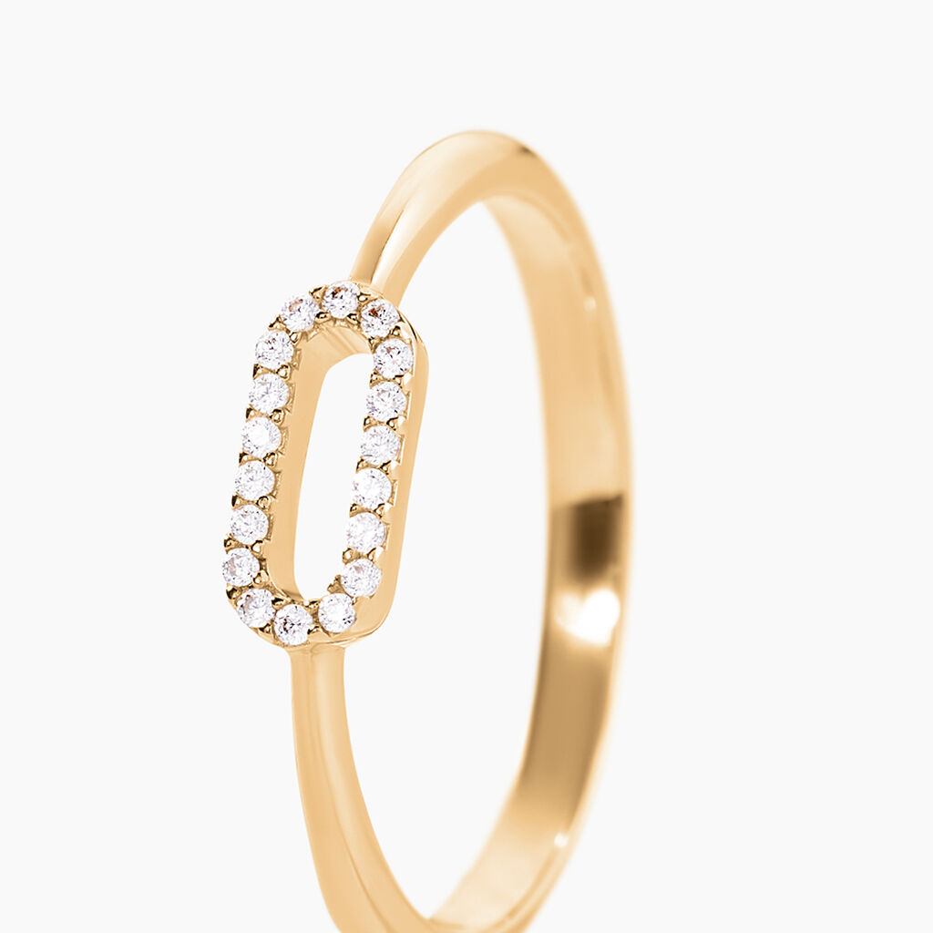 Bague Lueur Plaqu&eacute; Or Jaune Oxyde De Zirconium - Bagues avec pierre Femme | Histoire d&rsquo;Or