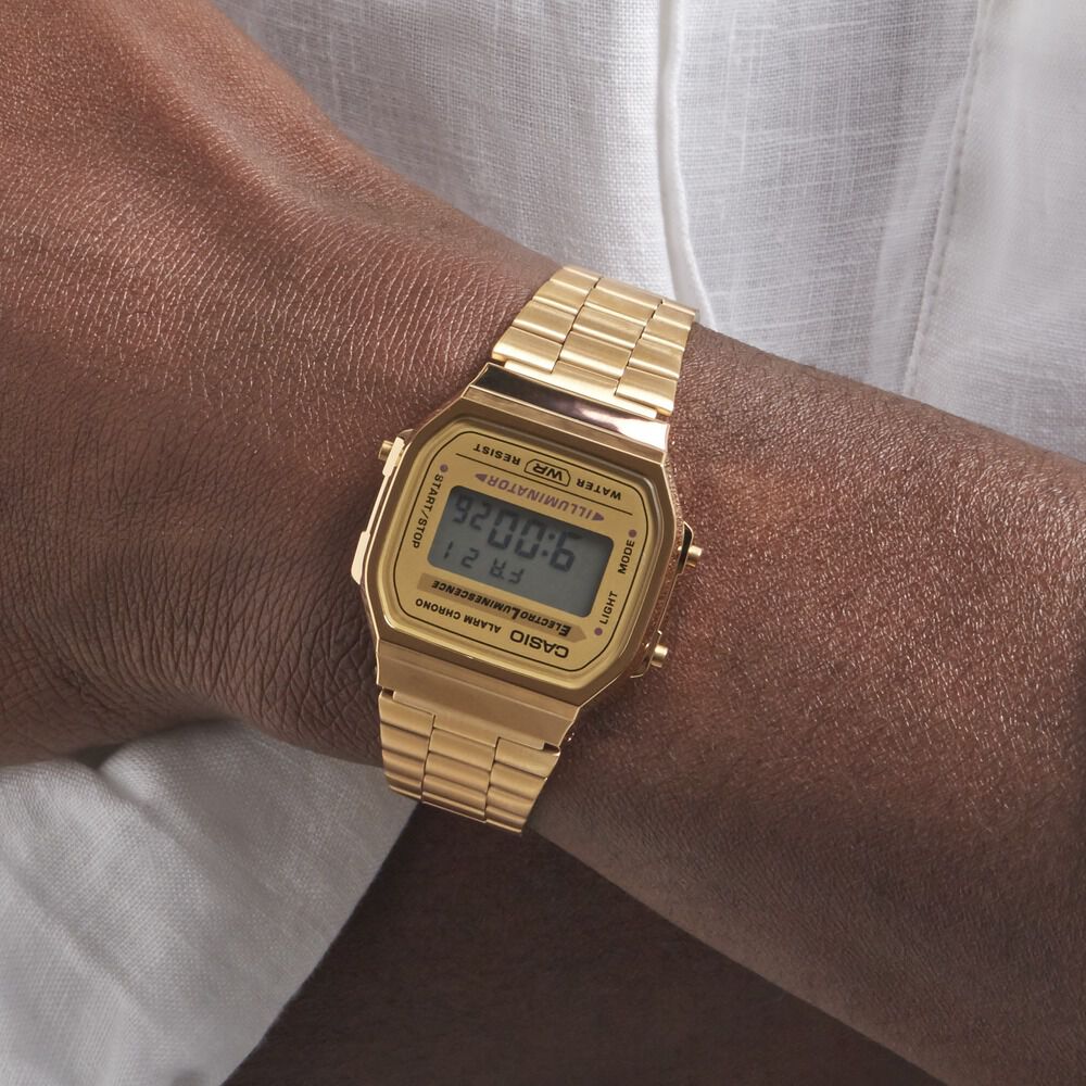 Montres Casio Collection A168WG-9EF Acier Cliquet Jaune Carré - HIMHJ7G0010  • Histoire d'Or